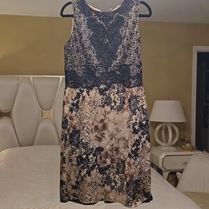 Elie Tahari Black and Cream Lace Mini Dress